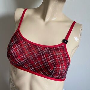 La Senza NWT Medium punky houndstooth plaid bandeau style bralette
